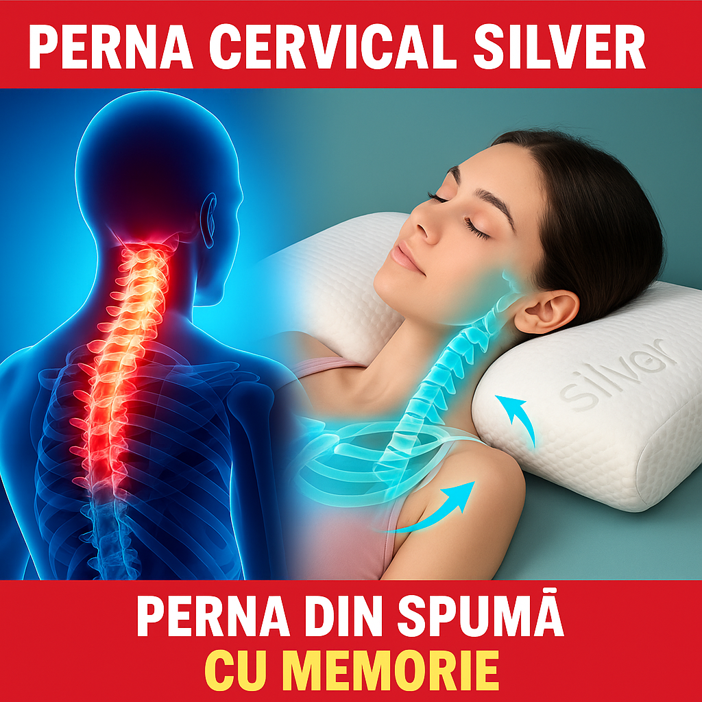 PERNA CERVICAL SILVER DIN SPUMA CU MEMORIE